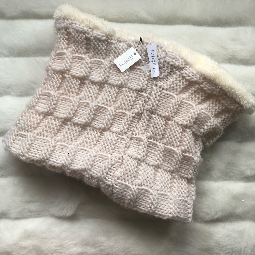 Cream Knit Infinity Scarf